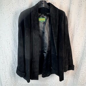 Vtg 90s Danier Black Suede Oversized Blazer Jacket